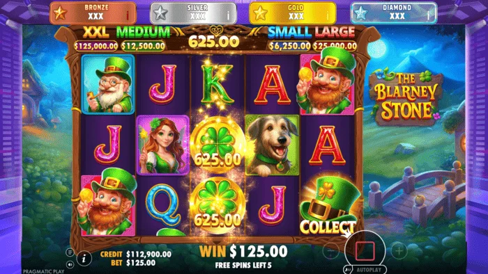 The Blarney Stone - ekran Money Collect sa šeširom na petom kolutu